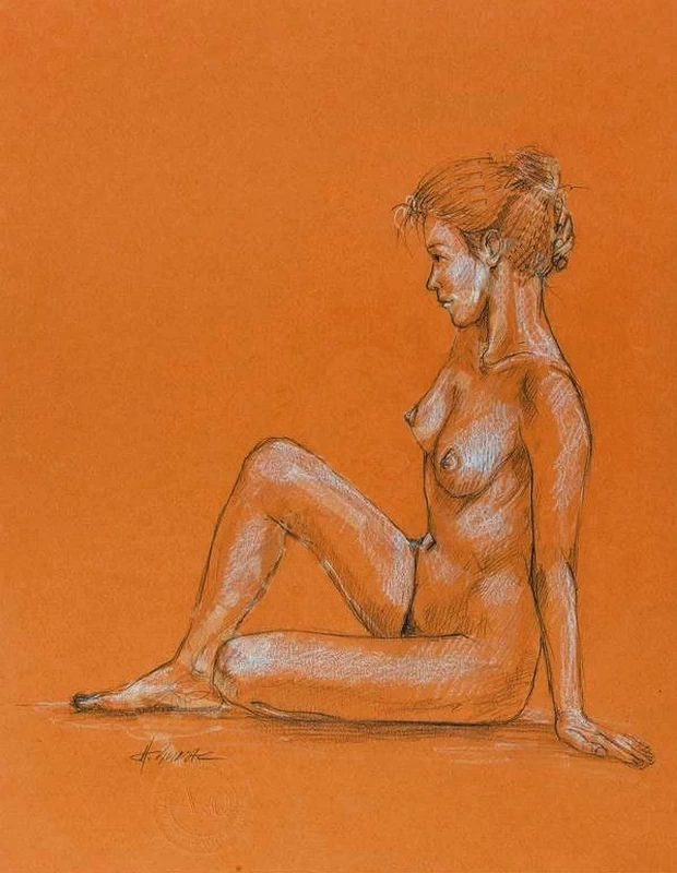 François Paul Auguste Quinsac - Disegno di nudo
